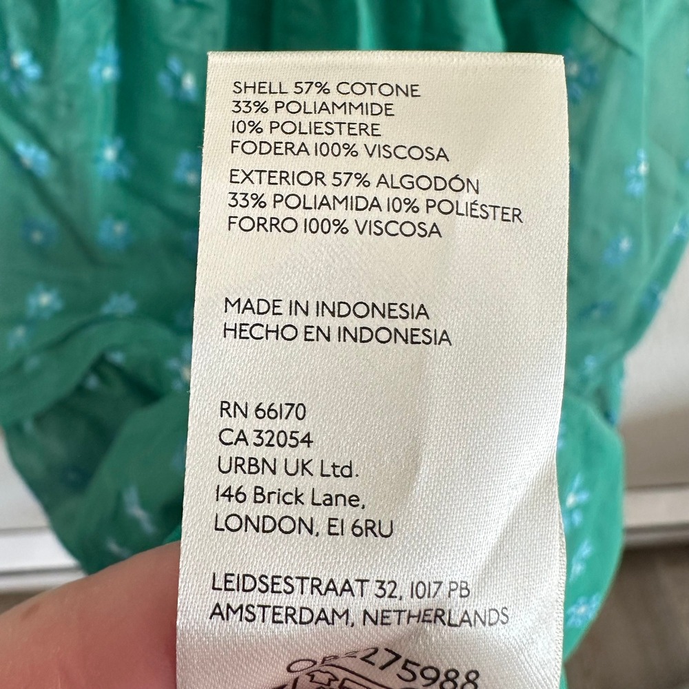 NWT Anthropologie Green Printed Midi Dress - Picture 14 of 16